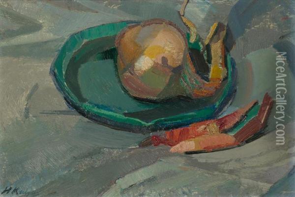 Still Life With Onion Oil Painting - Herman Kruyder