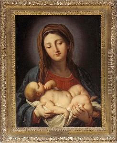 Madonna And Child Oil Painting - Placido Costanzi