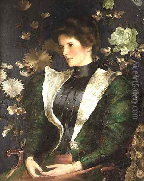 Portrait of Lady Sutherland Oil Painting - Edwin Arthur Ward