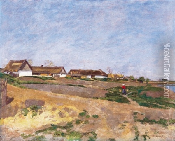 Spring Beside The River Zagyva Oil Painting - Adolf Fenyes