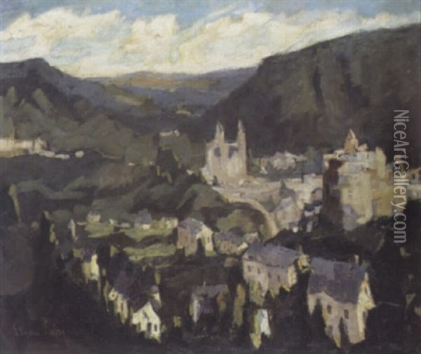 Panorama De Clervaux Oil Painting - Elysee Fabry