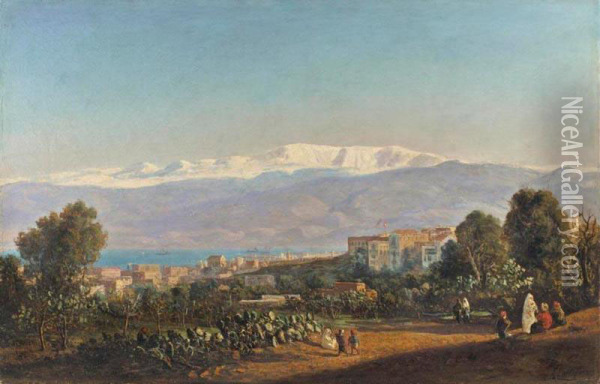 Vue De Beyrouth Oil Painting - Louis Lottier