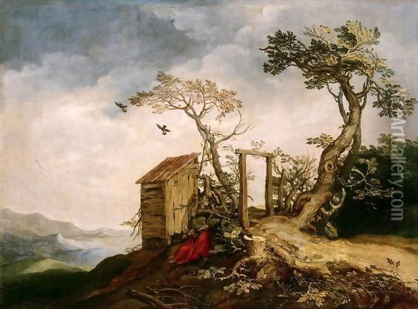 Landscape with the Prophet Elijah in the Desert Oil Painting - Abraham Bloemaert