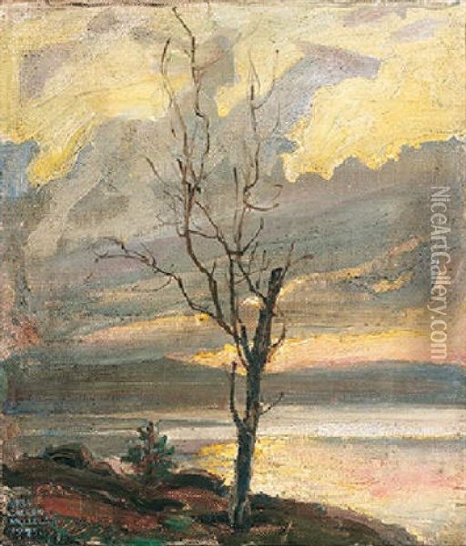 Jarvimaisema Oil Painting - Akseli Valdemar Gallen-Kallela