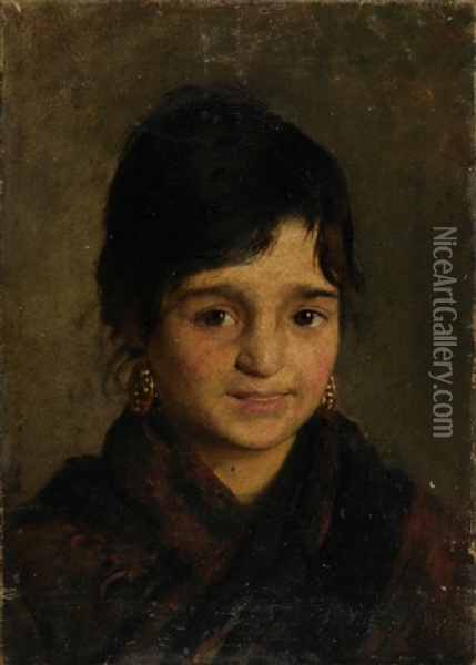 Ritratto Di Giovane Donna Oil Painting - Pasquale Ruggiero