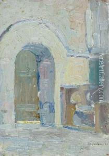 Interieur De L'eglise De Mezidon Oil Painting - Charles Victorien Toutain