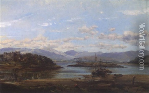 Fishing Boats On A Loch Oil Painting - Alexander Fraser the Younger