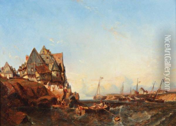 Port De Pecheurs Oil Painting - Eugene Deshayes