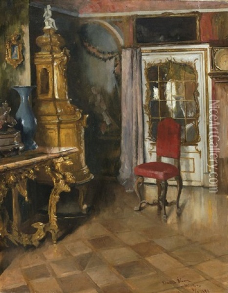 Rokoko-interieur Oil Painting - Edmund Blume