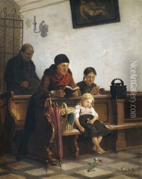 Das Verschlafene Gebet Oil Painting - George von Seybold
