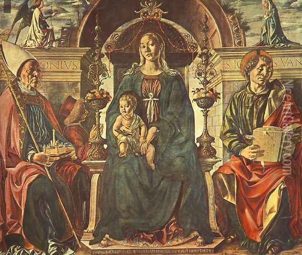 Madonna with the Child and Saints 1474 Oil Painting - Francesco Del Cossa