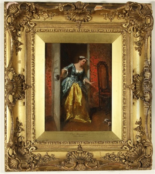The Souvenir Oil Painting - Jean Baptiste Fauvelet