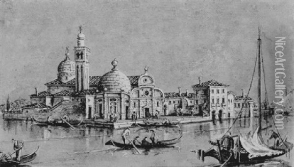 A View Of The Campo Dei Mori, Venice Oil Painting - Giacomo Guardi