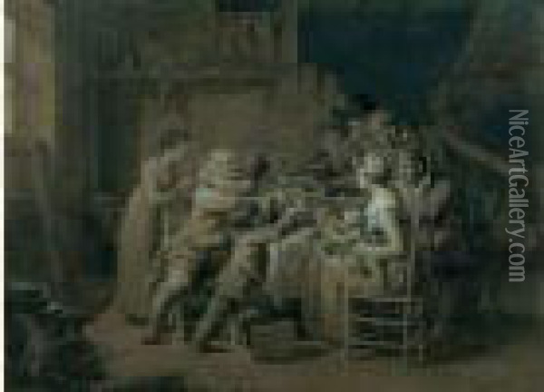La Fete De Grand-pere Oil Painting - Louis Leopold Boilly