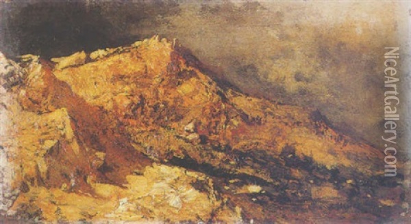 Storm In The Mountains Oil Painting - Baldomero Galofre Gimenez