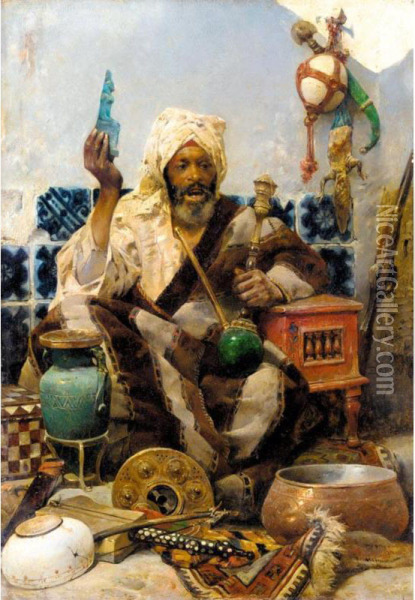 Marchand Oriental Oil Painting - Charles Bargue