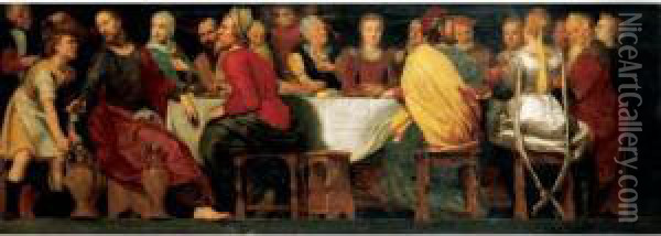 Christ At The Marriage Feast At Cana Oil Painting - Adam van Noort