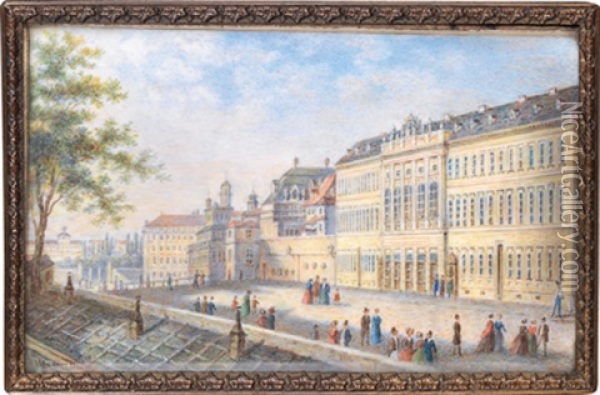 Auf Der Albertina Rampe Oil Painting - Franz Wagner