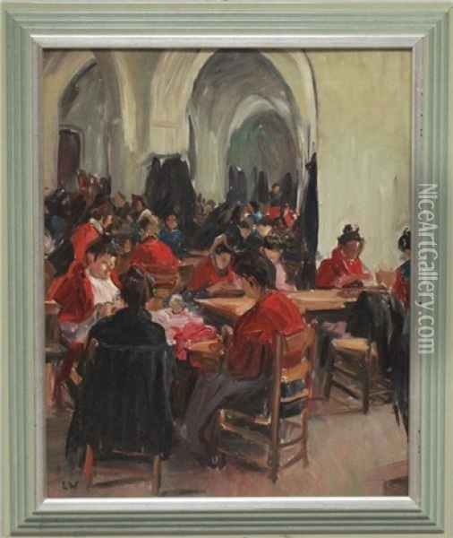 Zigarrendreherinnen Auf Kuba Oil Painting - Heinrich Linde-Walther