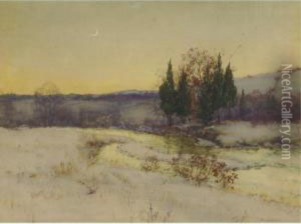 Study For A March Twilight Oil Painting - Walter Launt Palmer