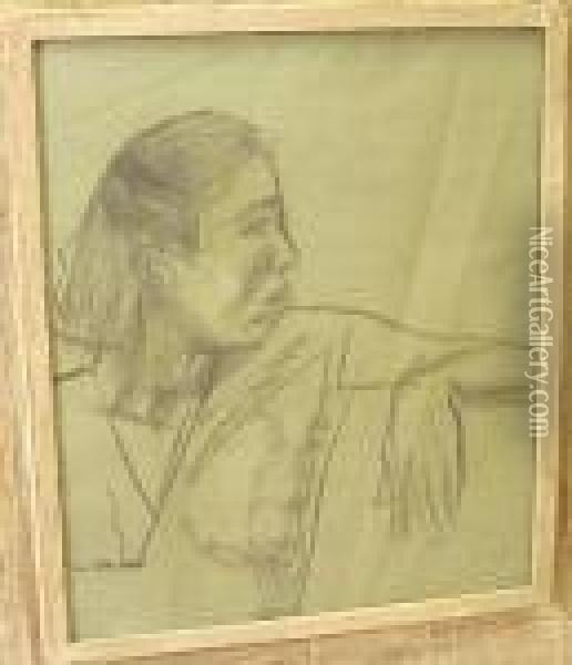 Study Of A Woman Oil Painting - Jose Clemente Orozco