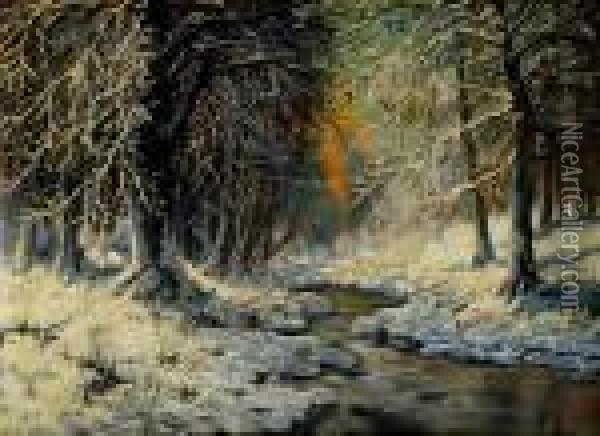 Zimne Rano V Lese Oil Painting - Antal Neogrady