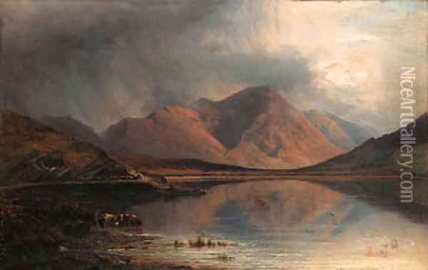 Kylemore Lake, Connemara Oil Painting - Bartholomew Colles Watkins