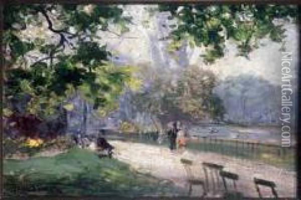 Kensington Gardens Oil Painting - Frederic Marlett Bell-Smith