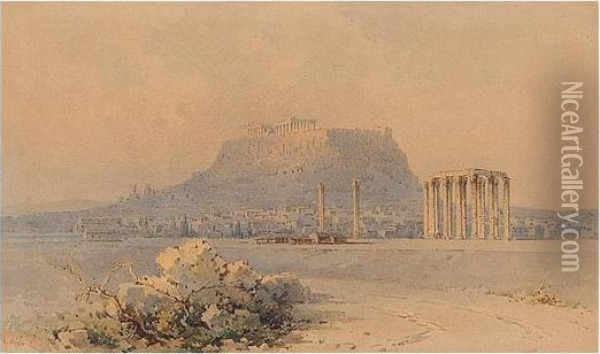The Acropolis, Athens Oil Painting - Angelos Giallina