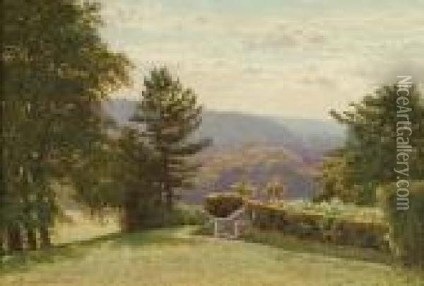 View Over A Wooded Landscape Oil Painting - William Biscombe Gardner
