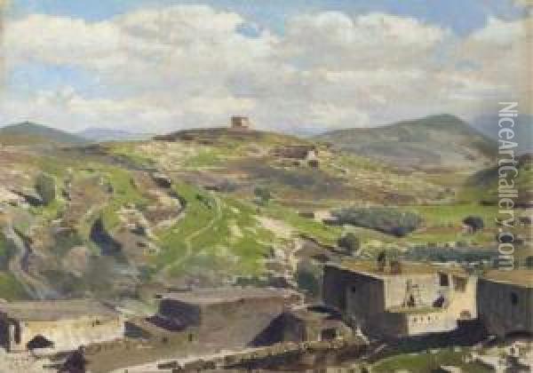 View Of Nazareth Oil Painting - Vasily Polenov