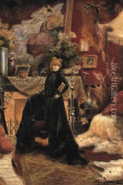 Portrait Of Sarah Bernhardt Oil Painting - Walford Graham Robertson