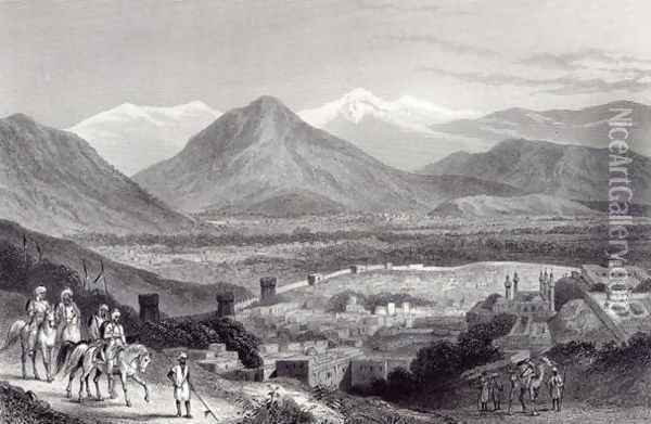 Cabul from the Bala Hissar, engraved by J. Stephenson, c.1870 Oil Painting - Ramage, J