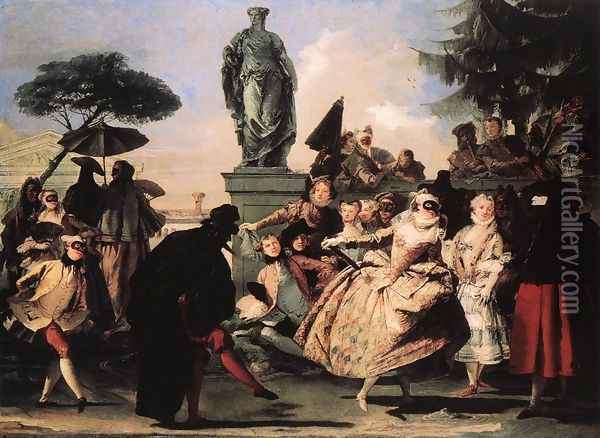 Minuet 1756 Oil Painting - Giovanni Domenico Tiepolo