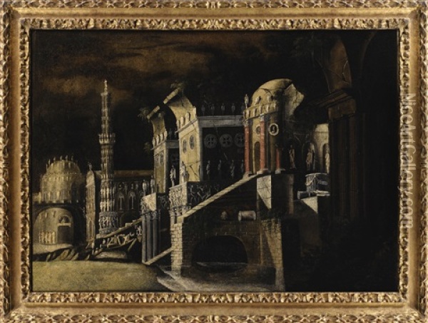 View Of An Imaginary Palace Oil Painting - Francois de Nome