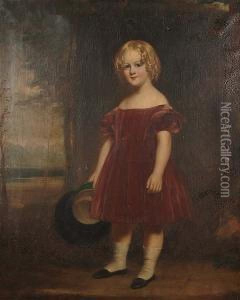 Portrait, Full Length, Of A Young Boy Oil Painting - Daniel Macnee