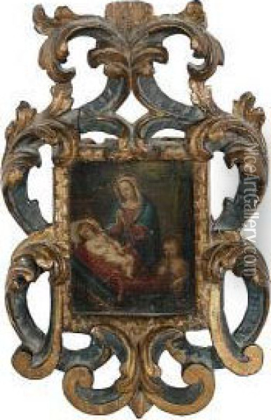 Madonna And Child With St John The Baptist Oil Painting - Denys Fiammingo Calvaert