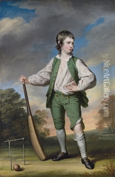 The Young Cricketer Oil Painting - Francis Cotes