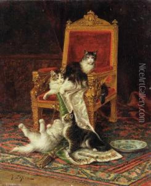 In Mischief Oil Painting - Jules Le Roy
