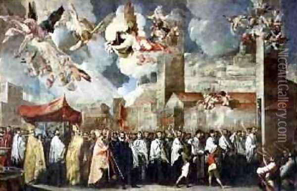 Procession of the Relics of the Holy Brescian Bishops Oil Painting - Francesco Maffei