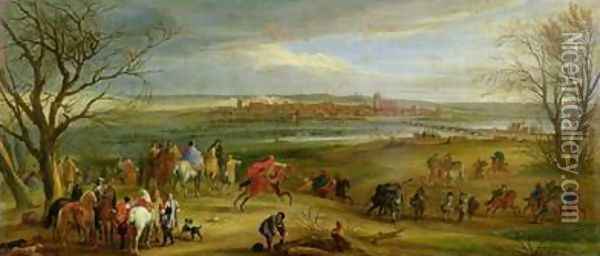 View of the Siege of Dole 14th February 1668 after 1668 Oil Painting - Adam Frans van der Meulen