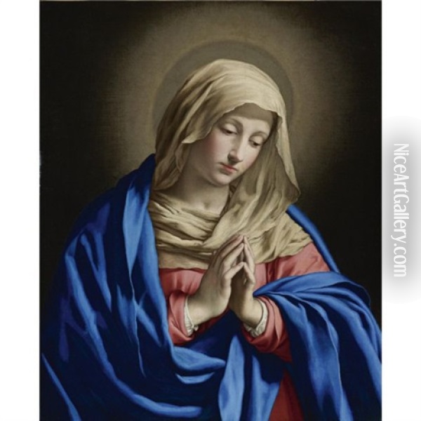 Virgin At Prayer Oil Painting - Giovanni Battista Salvi (Il Sassoferrato)