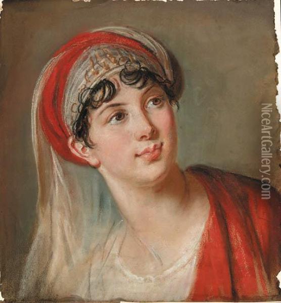 Portrait Of Giuseppina Grassini, Bust Length, In The Role Ofzaira Oil Painting - Elisabeth Vigee-Lebrun