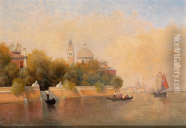 Blick Auf Venedig An Einem Sonnentag Oil Painting - Karl Eugene Felix