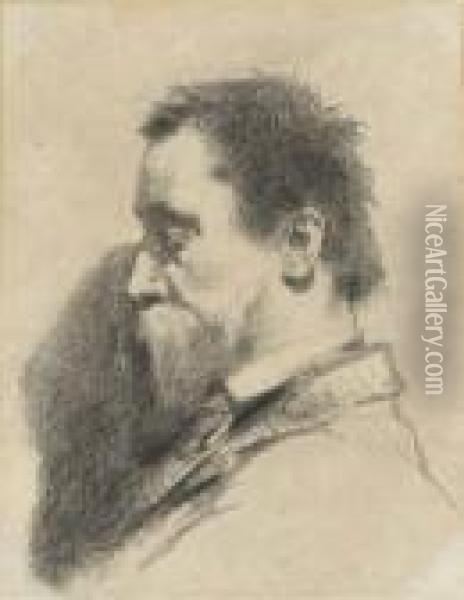 Portrait De Leopold Debrosses En Buste, De Profil A Gauche Oil Painting - Jean-Francois Millet