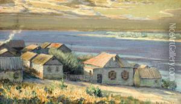 Landscape By The Volga River Oil Painting - Yakov Weber