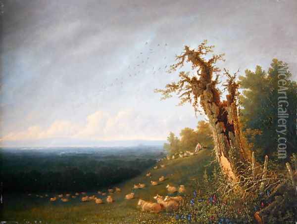 Shepherd Boy on a Hillside Oil Painting - William Turner