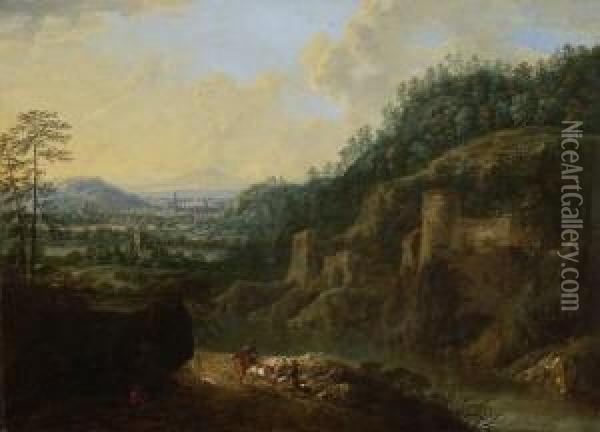 Gebirgslandschaft Oil Painting - Maximilian Joseph Schinnagl