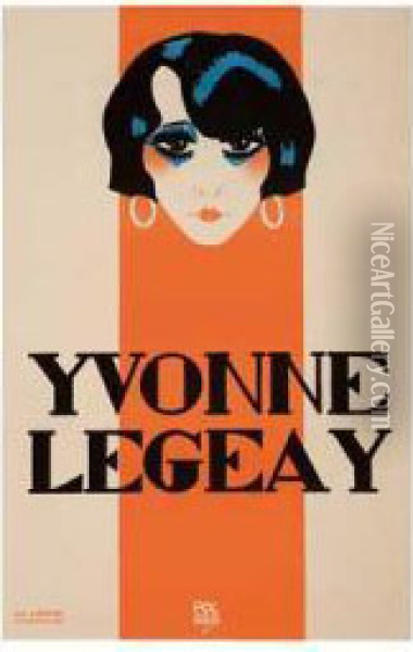 Yvonne Legeay. 1925. Oil Painting - Pol Rab