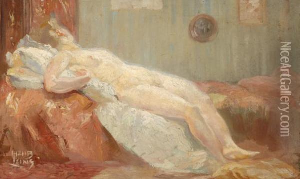 Reclining Nude Oil Painting - Hubert Marie, Huib Luns